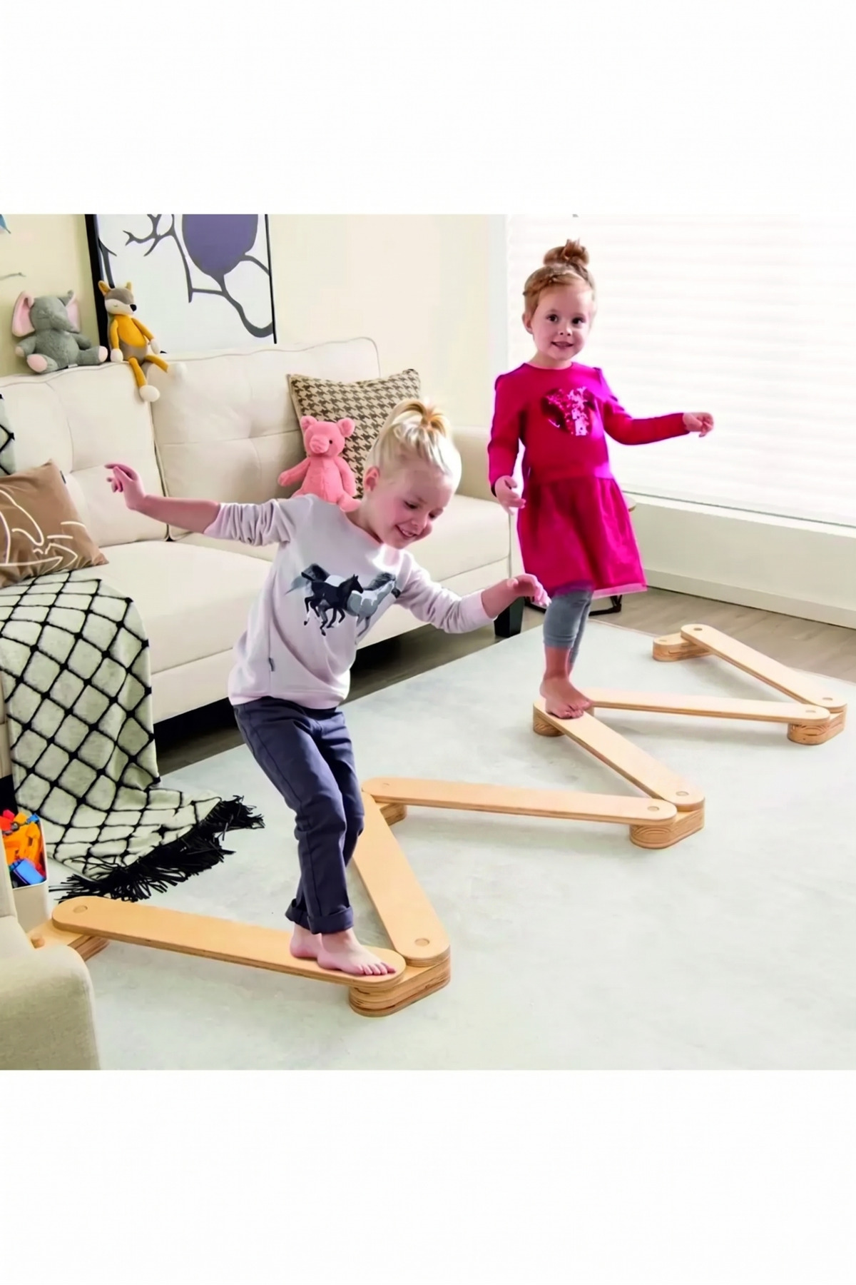 Ahşap denge kirişi montessori oyuncak